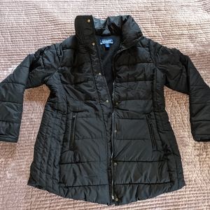 Old Navy large black down maternity winter jacket coat